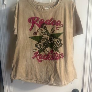 Rodeo Rockstar Graphic Crop Top - Tan